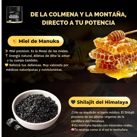 Gomitas de Shilajit puro: aumenta tu energía, enfoque y testosterona en 14 días