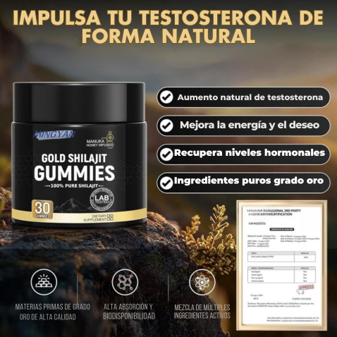 Gomitas de Shilajit puro: aumenta tu energía, enfoque y testosterona en 14 días