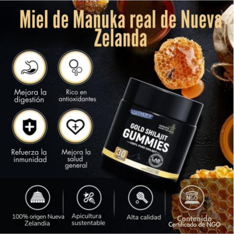 Gomitas de Shilajit puro: aumenta tu energía, enfoque y testosterona en 14 días